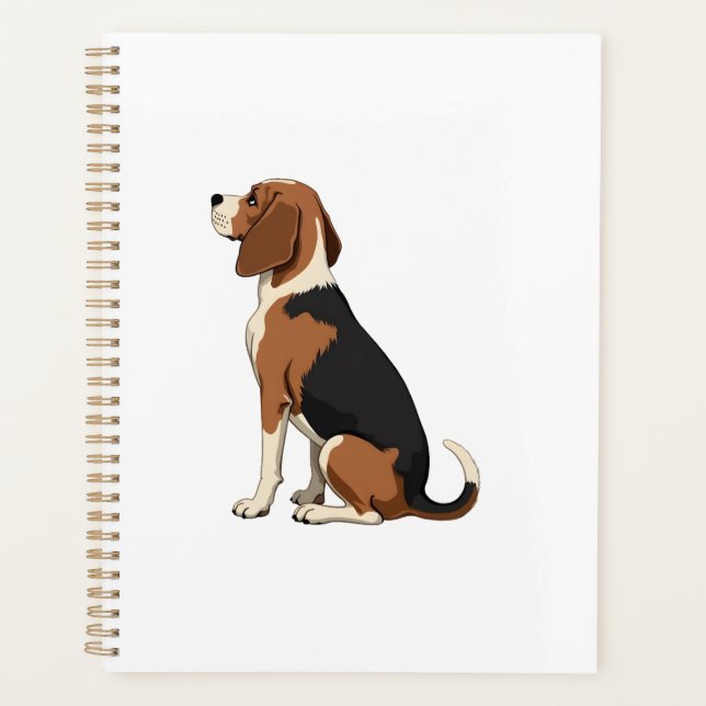 Illustration de vue arrière de chien Beagle vintag (Devant)
