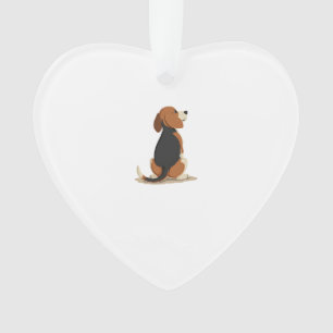 Illustration de vue arrière de chien Beagle vintag