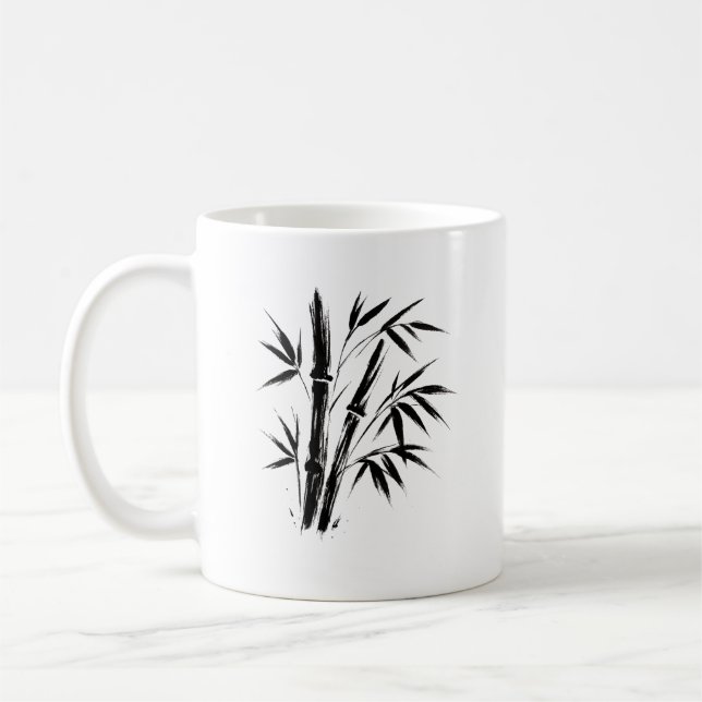 Illustration d'encre de bambou - Mug de café Zen (Gauche)