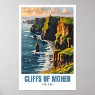Illustration des falaises de Moher Affiche de voya