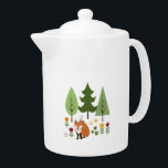 Illustration des fleurs de renards de style scandi<br><div class="desc">Renard de style scandinave,  fleurs et arbres illustrant le design.</div>