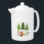 Illustration des fleurs de renards de style scandi<br><div class="desc">Renard de style scandinave,  fleurs et arbres illustrant le design.</div>