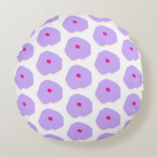 Illustration des fleurs lilas modernes Coussin ron