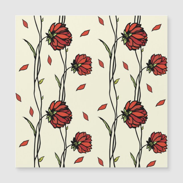 Illustration des fleurs rouges vintages (Devant)