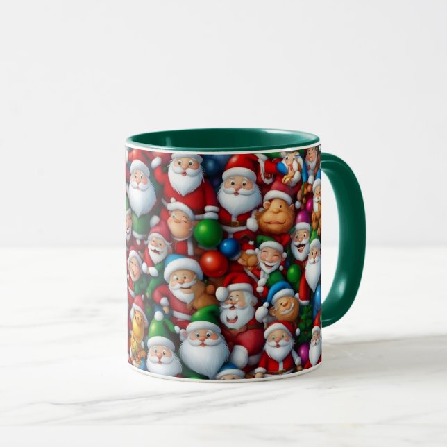 Illustration Dessin de Noël Père Noël Tile Mug (Devant droit)
