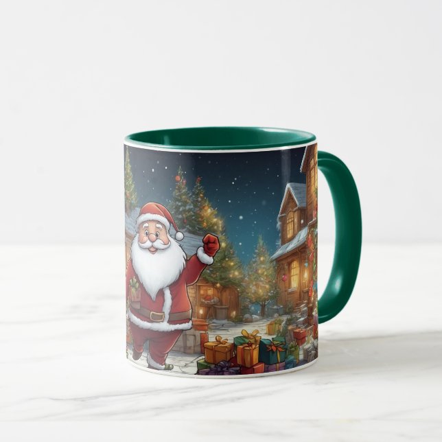 Illustration Dessin de Noël Santa Clause Mug (Devant droit)