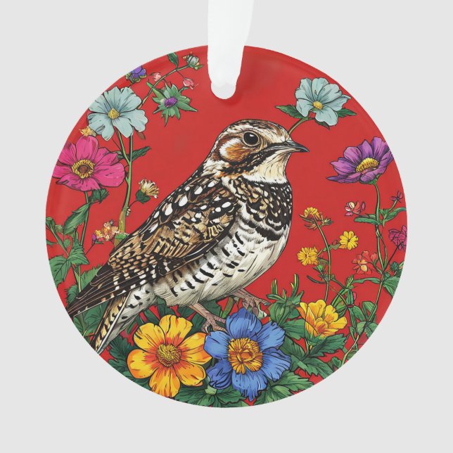 Illustration détaillée d'un oiseau grive (devant)