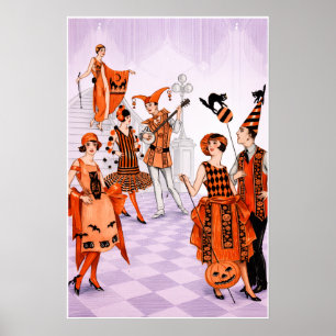 Illustration d'Halloween Art Déco – Vintage 1920