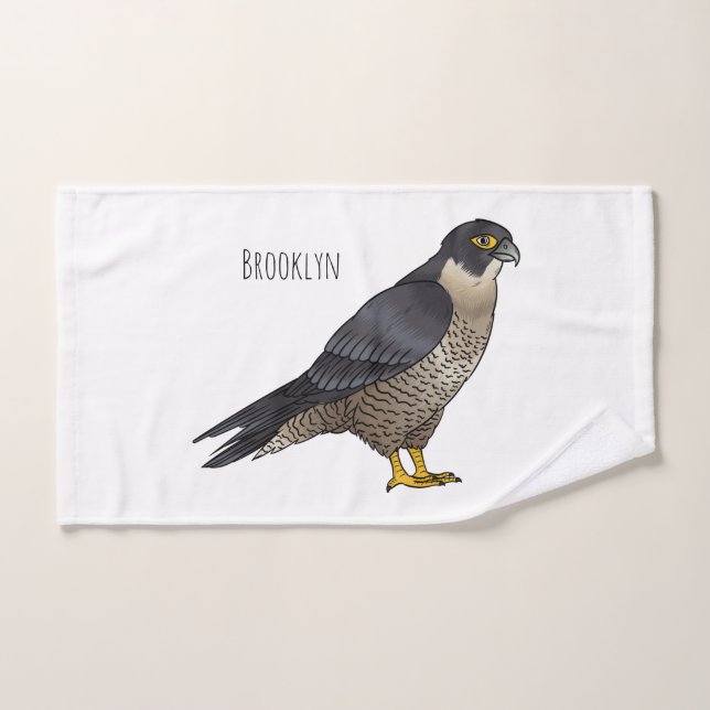 Illustration d'oiseau de faucon pèlerin (Serviette à main)