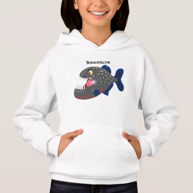 Illustration drôle de piranha affamée (Devant)