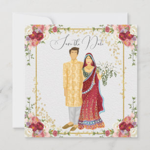 Illustration du couple mariage de Bollywood