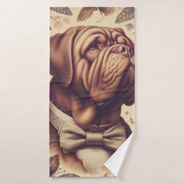 Illustration du Dogue de Bordeaux vintage (Serviette de bain)