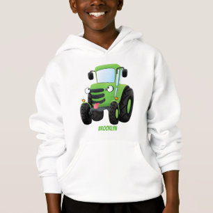 Illustration du joli joyeux tracteur agricole vert