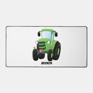 Illustration du joli joyeux tracteur agricole vert
