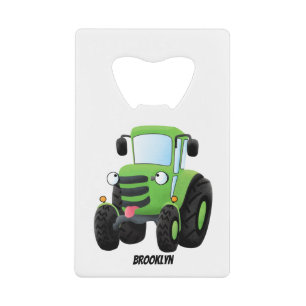 Illustration du joli joyeux tracteur agricole vert