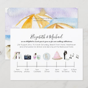 Illustration du mariage sur la plage Invitation