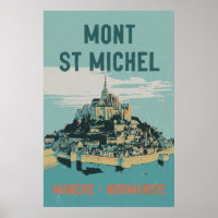 Illustration du Mont Saint Michel Poster France