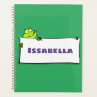 Illustration du panneau de grenouille verte mignon