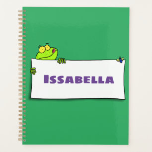 Illustration du panneau de grenouille verte mignon