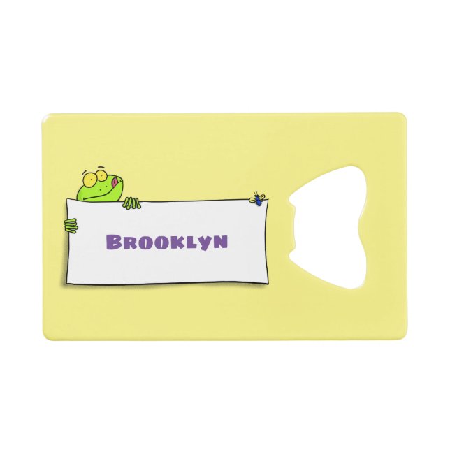Illustration du panneau de grenouille verte mignon (Devant (Horizontal))