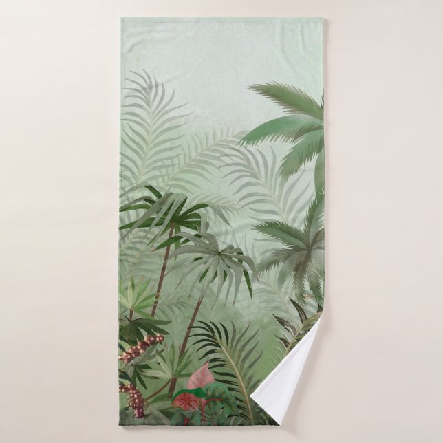 Illustration du paysage botanique vintage tropical (Serviette de bain)