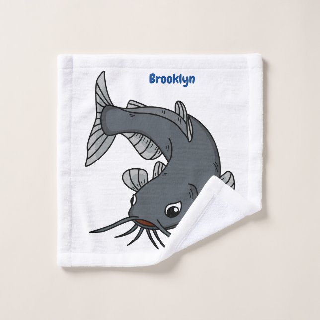 Illustration du poisson-chat mignon (Gant de toilette)
