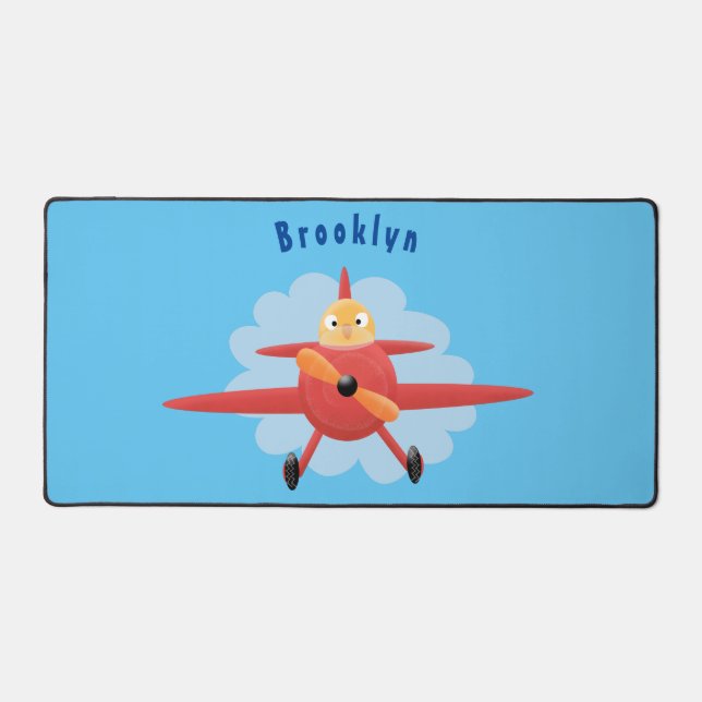 Illustration d'un avion rouge volant mignon (Recto)