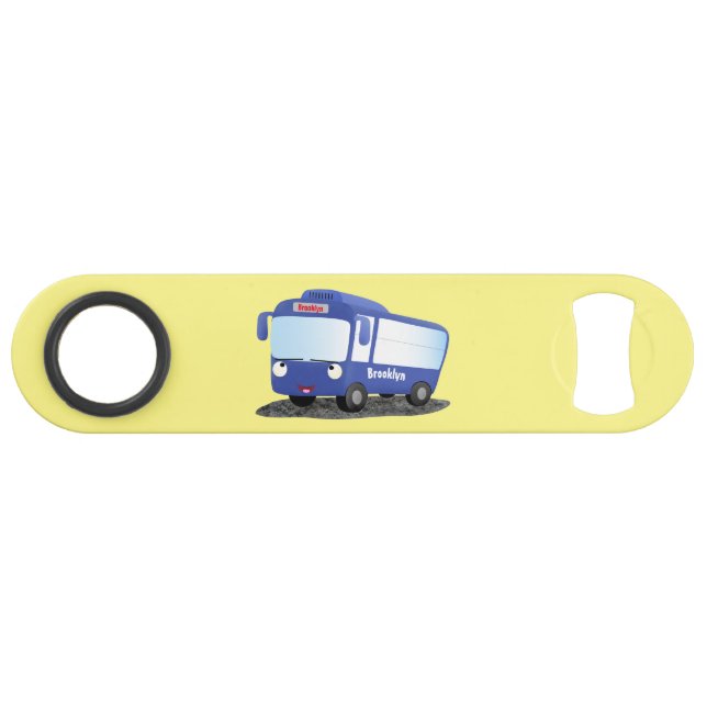 Illustration d'un bus moderne bleu mignon (Devant (Horizontal))