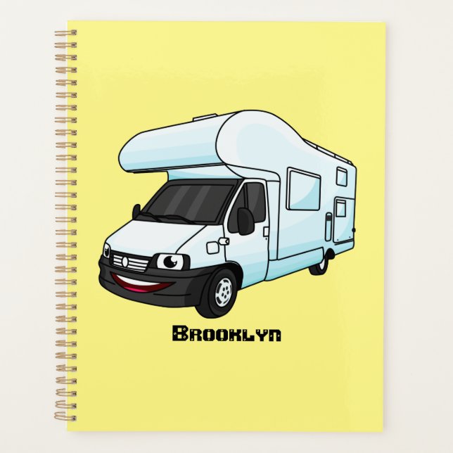 Illustration d'un campervan heureux (Devant)