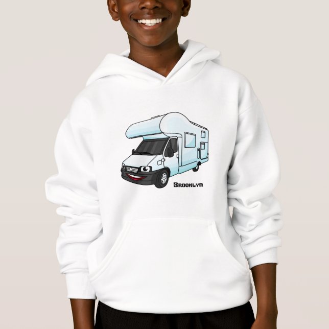 Illustration d'un campervan heureux (Devant)