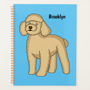 Illustration d'un caniche brun joyeux
