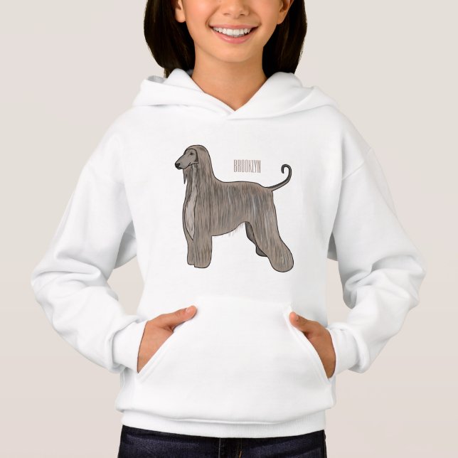 Illustration d'un chien hound afghan (Devant)
