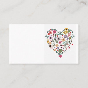 Illustration d'un coeur floral sur des cartes de