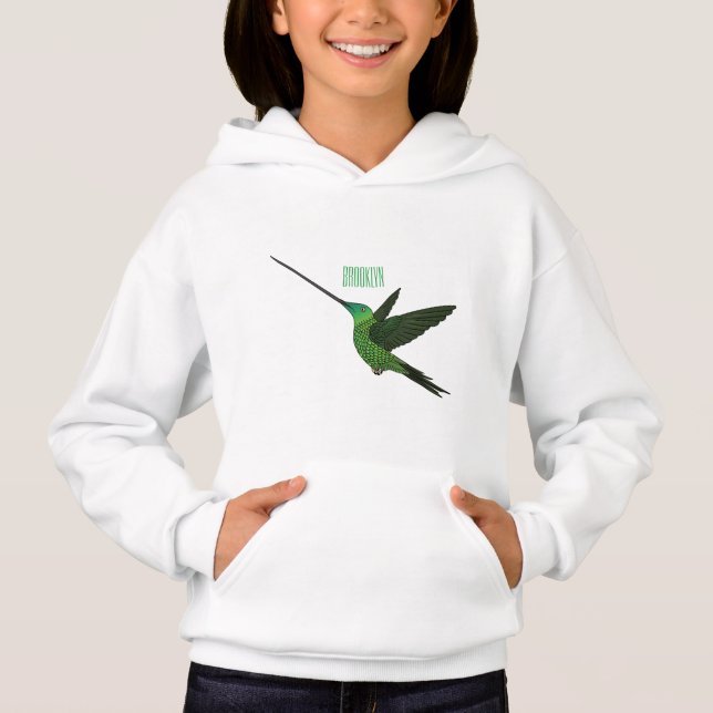 Illustration d'un colibri à bec épée (Devant)