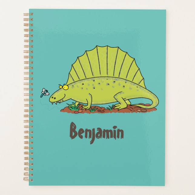 Illustration d'un dimétrodon vert mignon (Devant)
