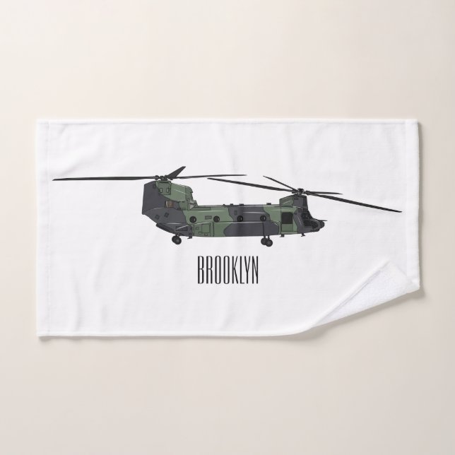 Illustration d'un hélicoptère de l'armée de Chinoo (Serviette à main)