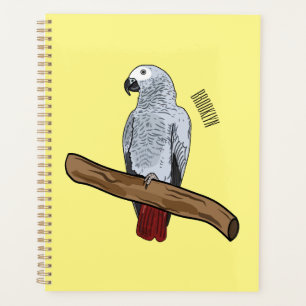 Illustration d'un perroquet gris en Afrique