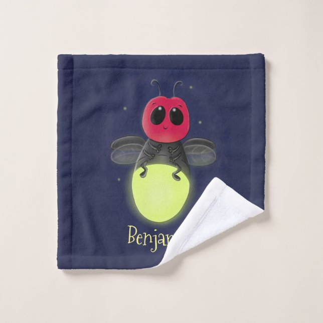 Illustration d'une luciole à éclair mignon (Gant de toilette)