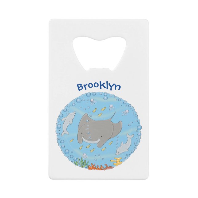 Illustration d'une mignonne raie manta et de bulle (Devant)