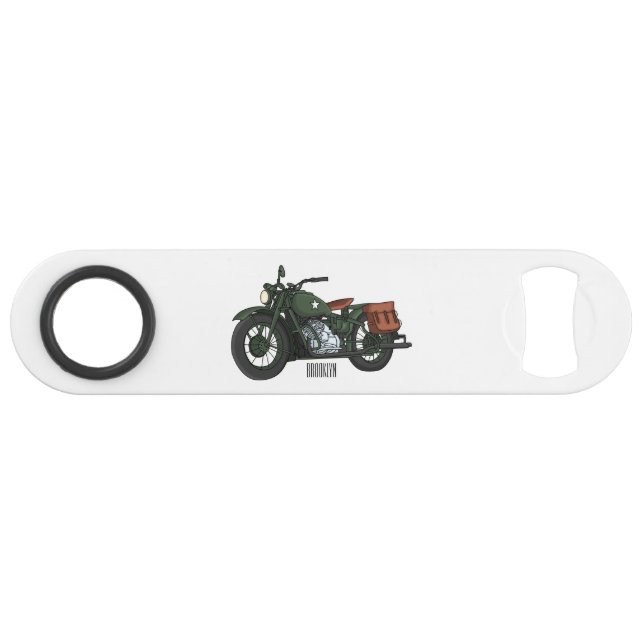 Illustration d'une moto de croiseur militaire (Devant (Horizontal))