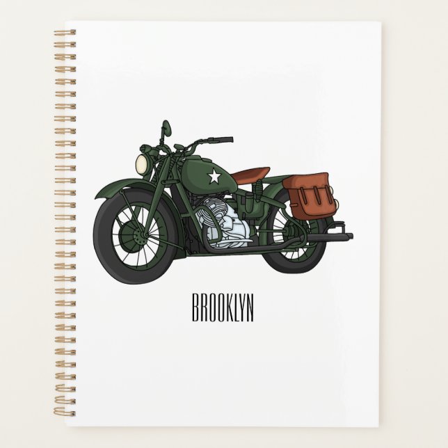 Illustration d'une moto de croiseur militaire (Devant)