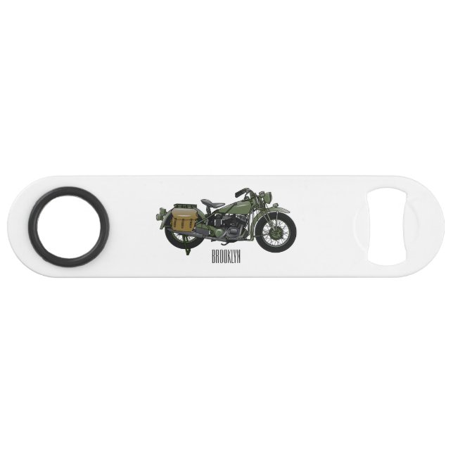Illustration d'une moto de croiseur militaire (Devant (Horizontal))