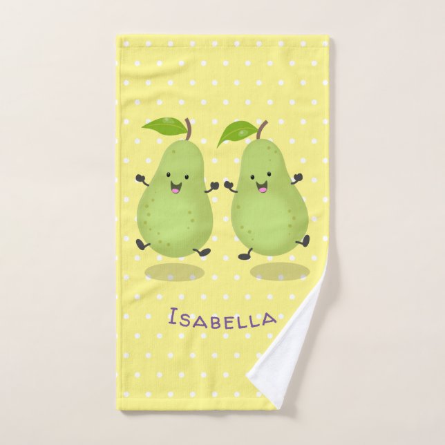 Illustration d'une paire de poires mignonne (Serviette à main)
