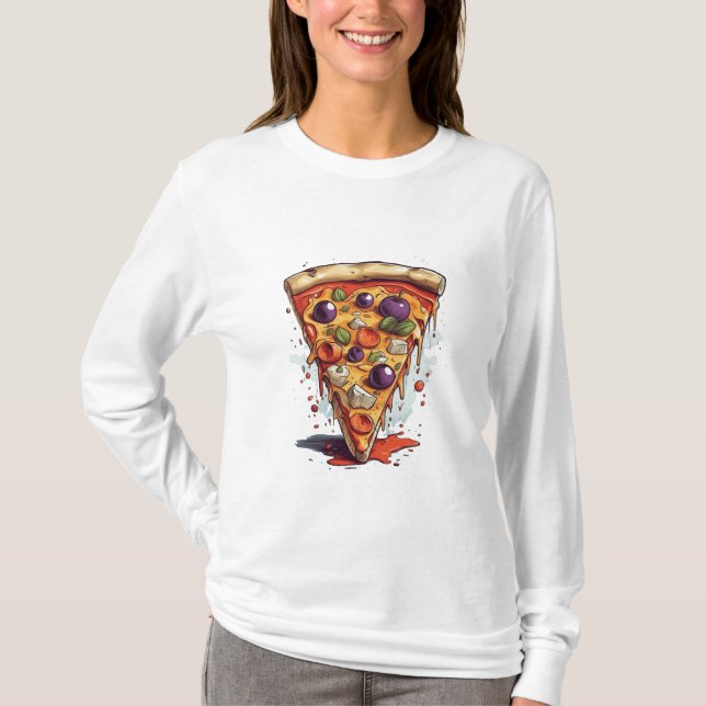 Illustration d'une tranche de pizza, t-shirt (Devant)