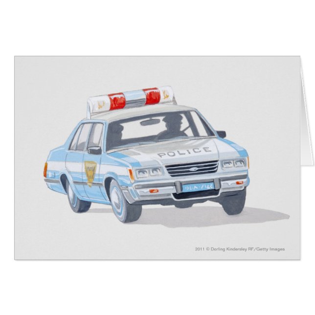 Illustration d'une voiture de police avec deux pol (Devant horizontal)