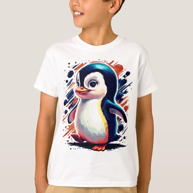 Illustration en pingouin coloré T-shirt (Devant)