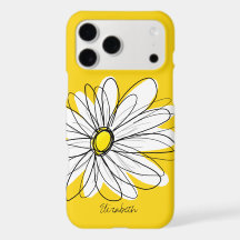 Illustration florale de Daisy tendance - noir et j