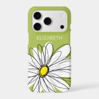 Illustration florale de marguerite tendance vert c