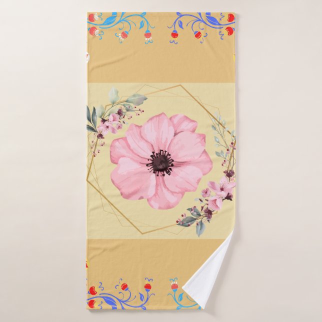 Illustration Florale, Fleurs inspirées du printemp (Serviette de bain)