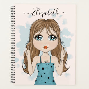 Illustration graphique de paix de fille mignonne